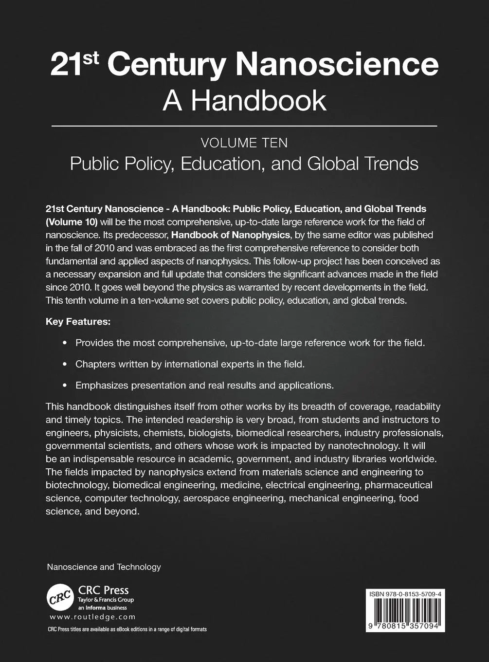 Rückseite: 9780815357094 | 21st Century Nanoscience - A Handbook | Klaus D. Sattler | Buch | 2020