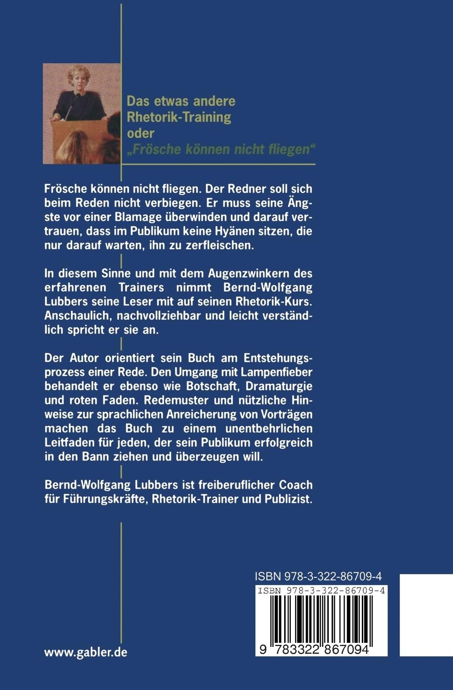 Rückseite: 9783322867094 | Das etwas andere Rhetorik-Training oder "Frösche können nicht fliegen"