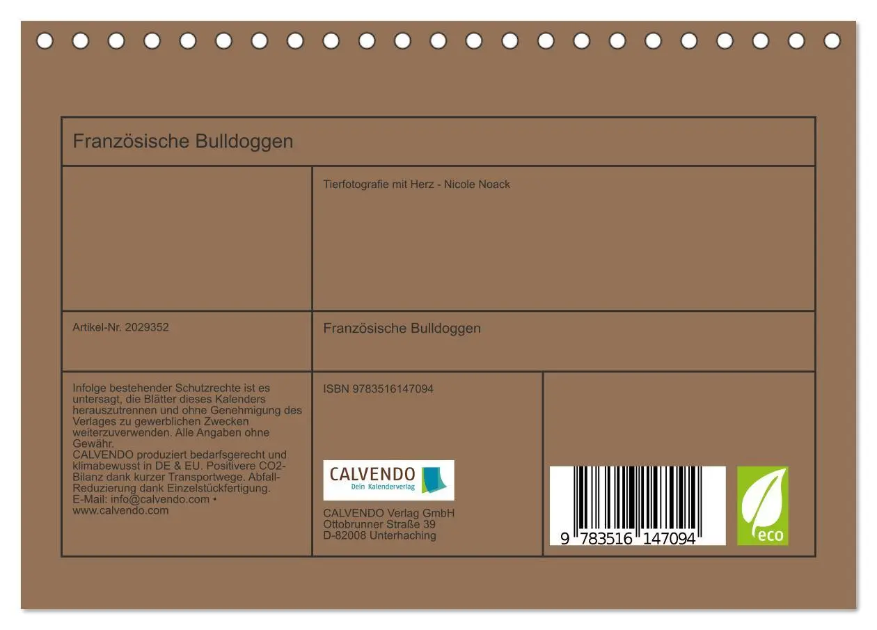 Bild: 9783516147094 | Französische Bulldoggen (Tischkalender 2026 DIN A5 quer), CALVENDO...