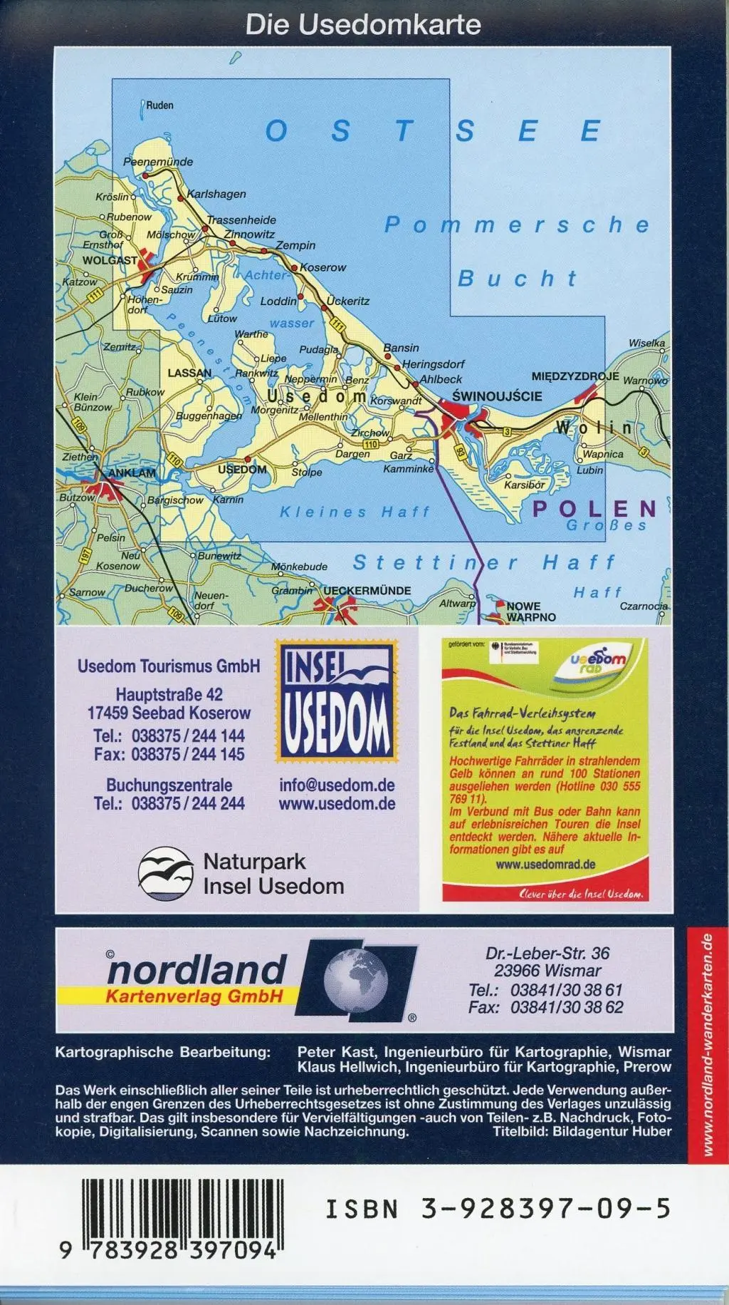 Bild: 9783928397094 | Usedom mit Ortsplänen von Peenemünde, Karlshagen, Trassenheide,...
