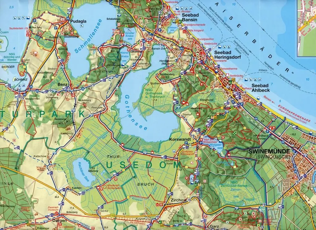 Bild: 9783928397094 | Usedom mit Ortsplänen von Peenemünde, Karlshagen, Trassenheide,...