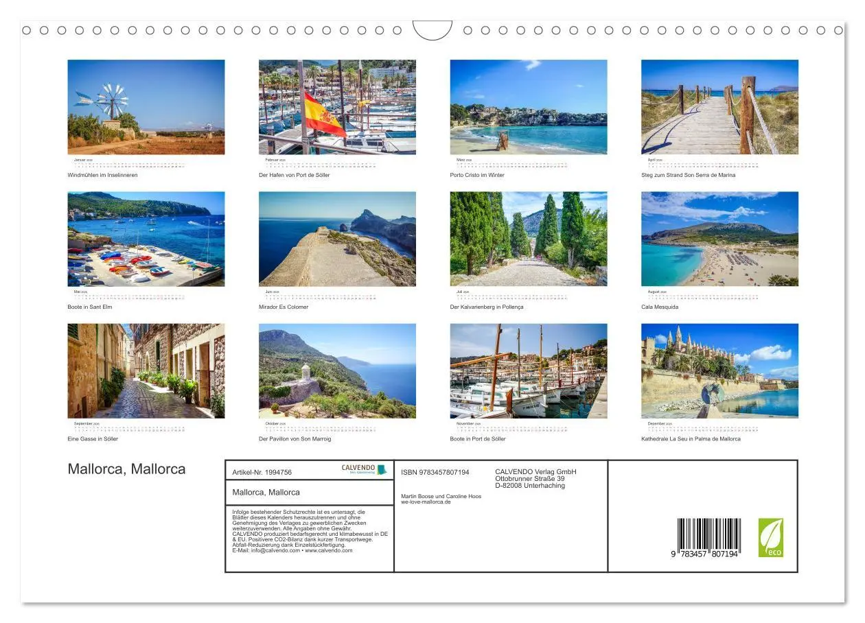Bild: 9783457807194 | Mallorca, Mallorca (Wandkalender 2026 DIN A3 quer), CALVENDO...