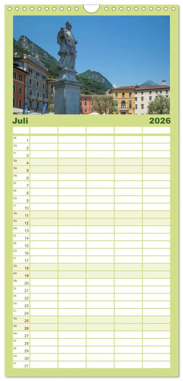 Bild: 9783516517194 | Familienplaner 2026 - WUNDERBARER GARDASEE Riva del Garda und...