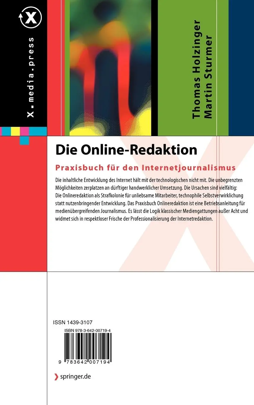 Rückseite: 9783642007194 | Die Online-Redaktion | Praxisbuch für den Internetjournalismus | Buch