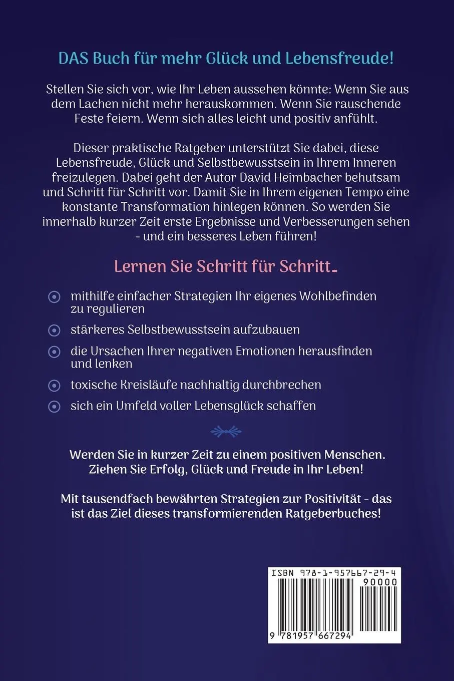 Rückseite: 9781957667294 | Positive Psychologie - Die 4 Säulen des Glücks | David Heimbacher