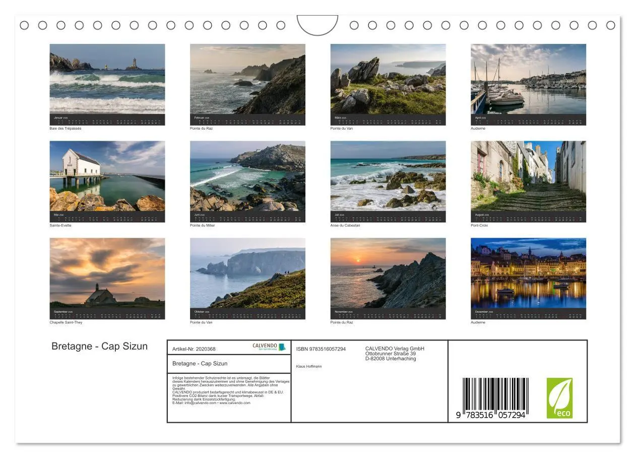 Bild: 9783516057294 | Bretagne - Cap Sizun (Wandkalender 2026 DIN A4 quer), CALVENDO...