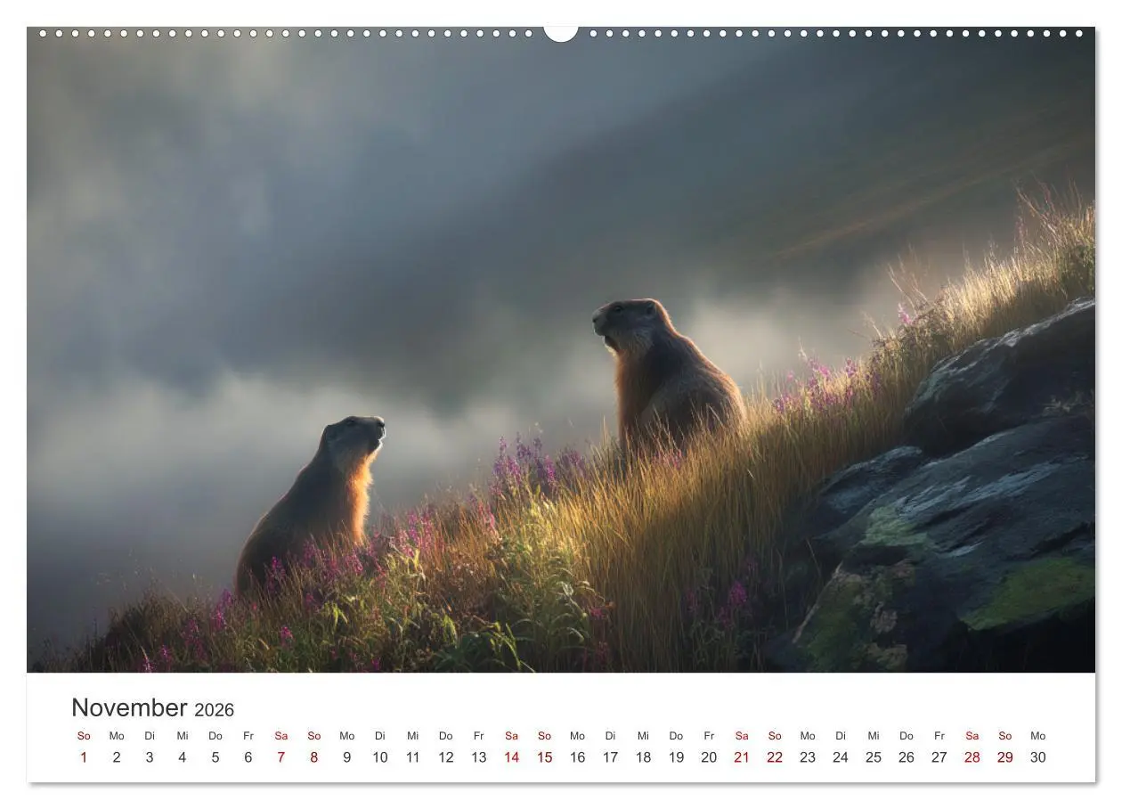 Bild: 9783516597394 | Alpenplüsch - Mit Murmeltieren durchs Jahr (Wandkalender 2026 DIN...
