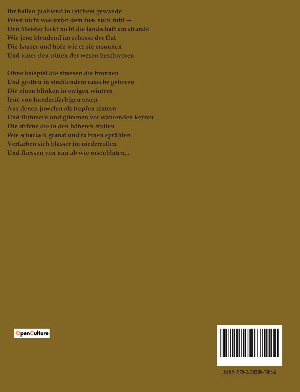 Rückseite: 9782385087494 | Algabal | Stefan George | Taschenbuch | Paperback | 26 S. | Deutsch