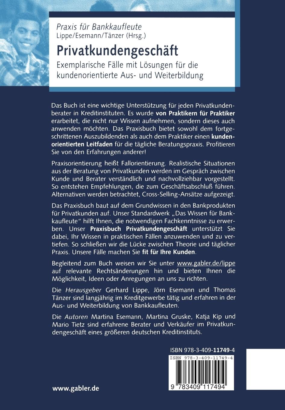 Rückseite: 9783409117494 | Privatkundengeschäft | Martina Gruske (u. a.) | Taschenbuch | xii