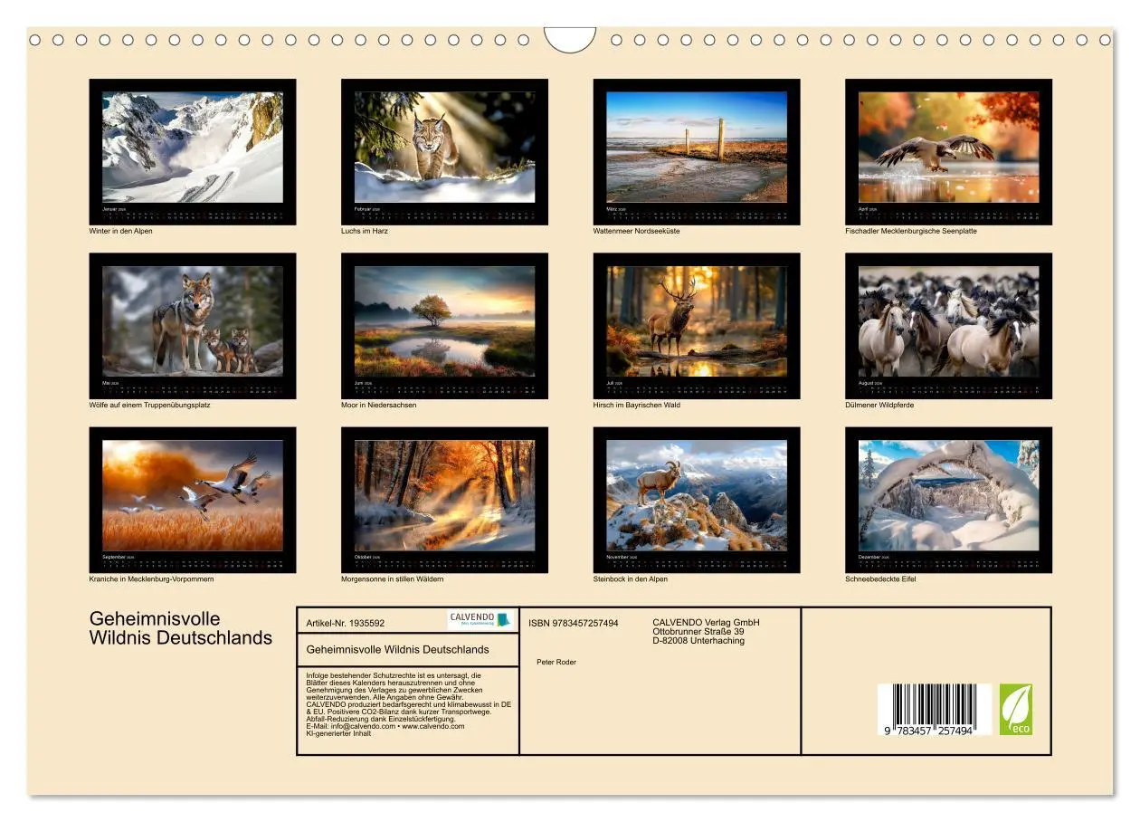 Bild: 9783457257494 | Geheimnisvolle Wildnis Deutschlands (Wandkalender 2026 DIN A3...
