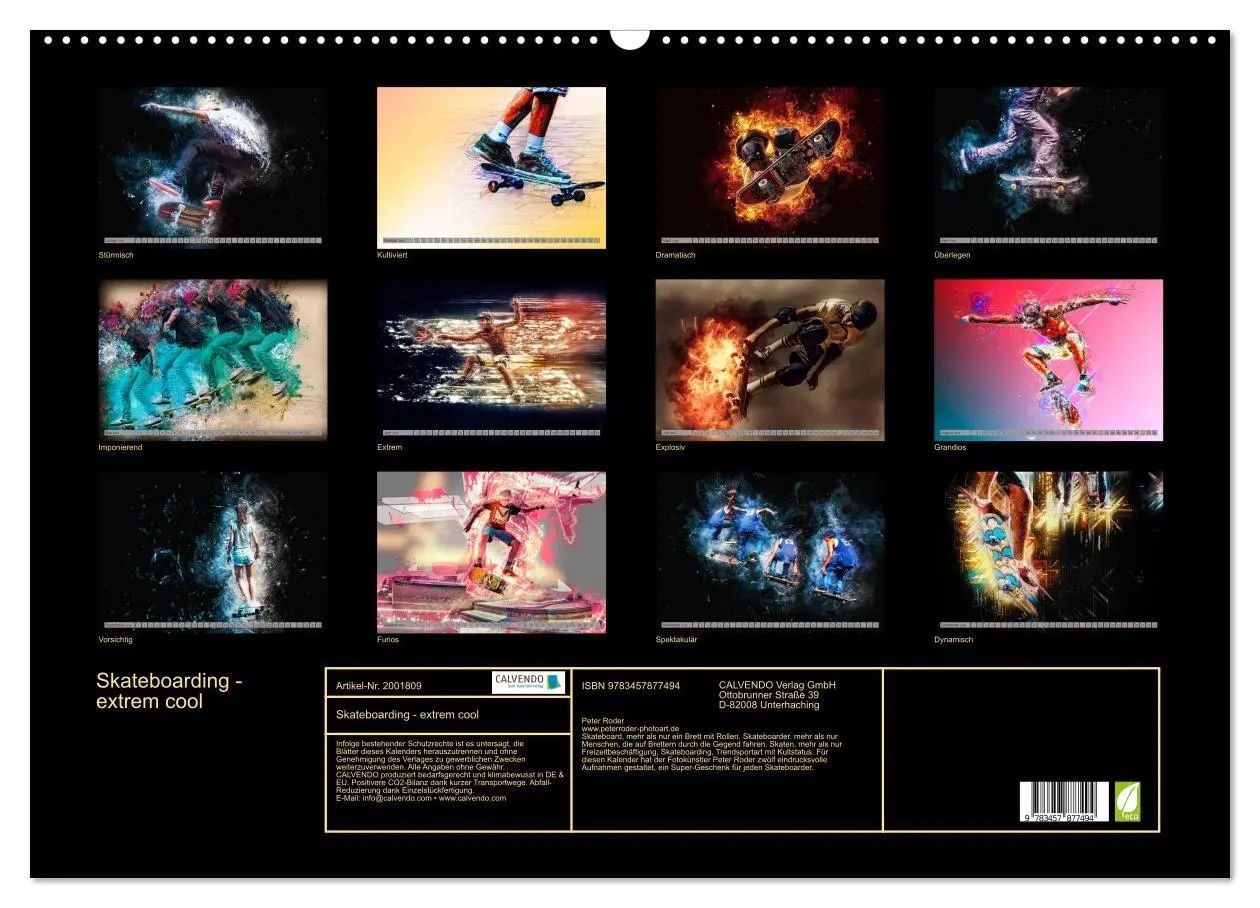Bild: 9783457877494 | Skateboarding - extrem cool (Wandkalender 2026 DIN A2 quer),...