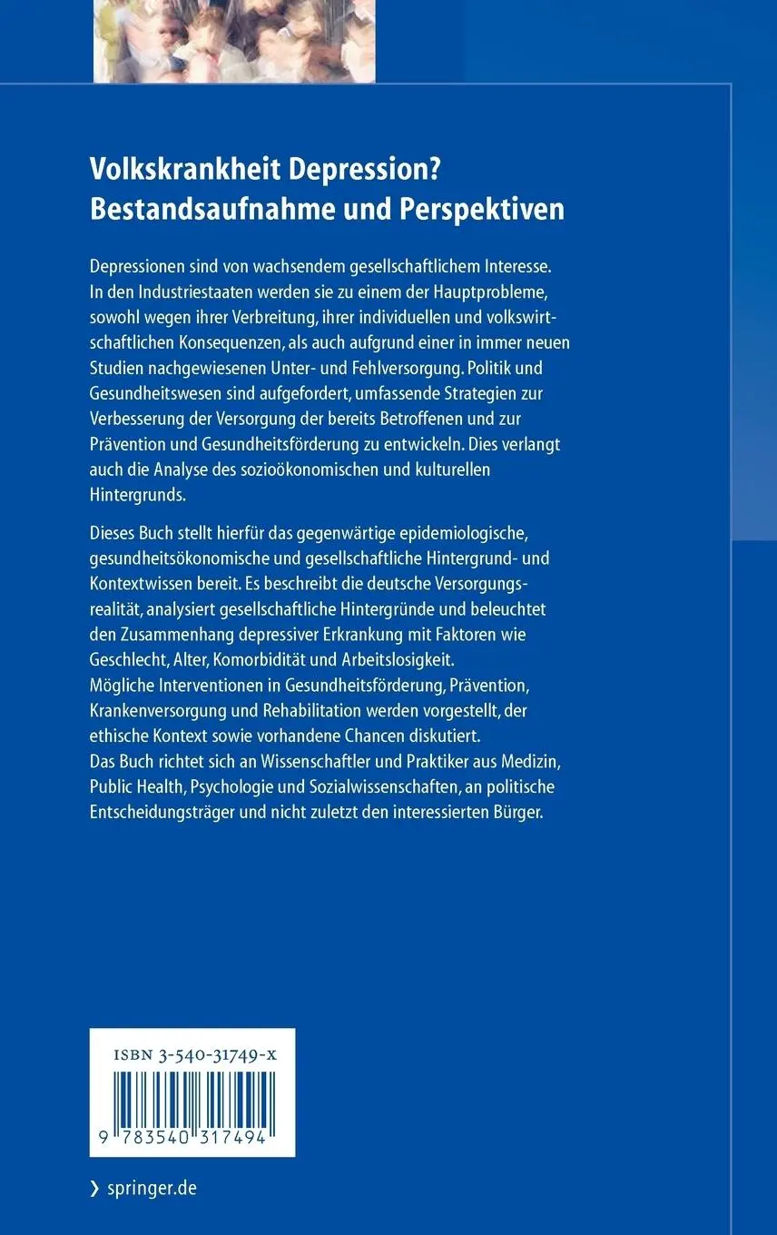 Rückseite: 9783540317494 | Volkskrankheit Depression? | Bestandsaufnahme und Perspektiven | Buch