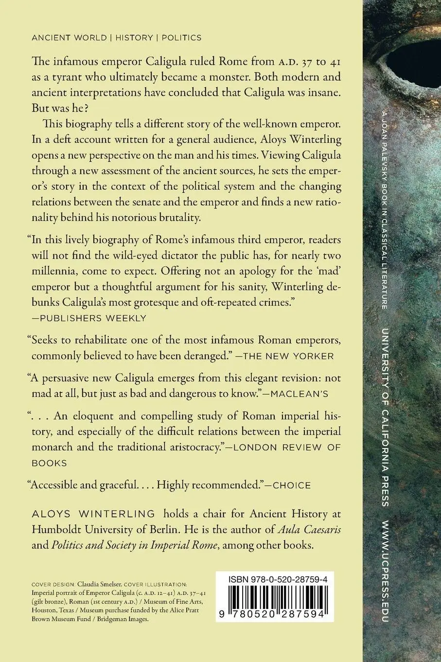 Rückseite: 9780520287594 | Caligula | A Biography | Aloys Winterling | Taschenbuch | Englisch