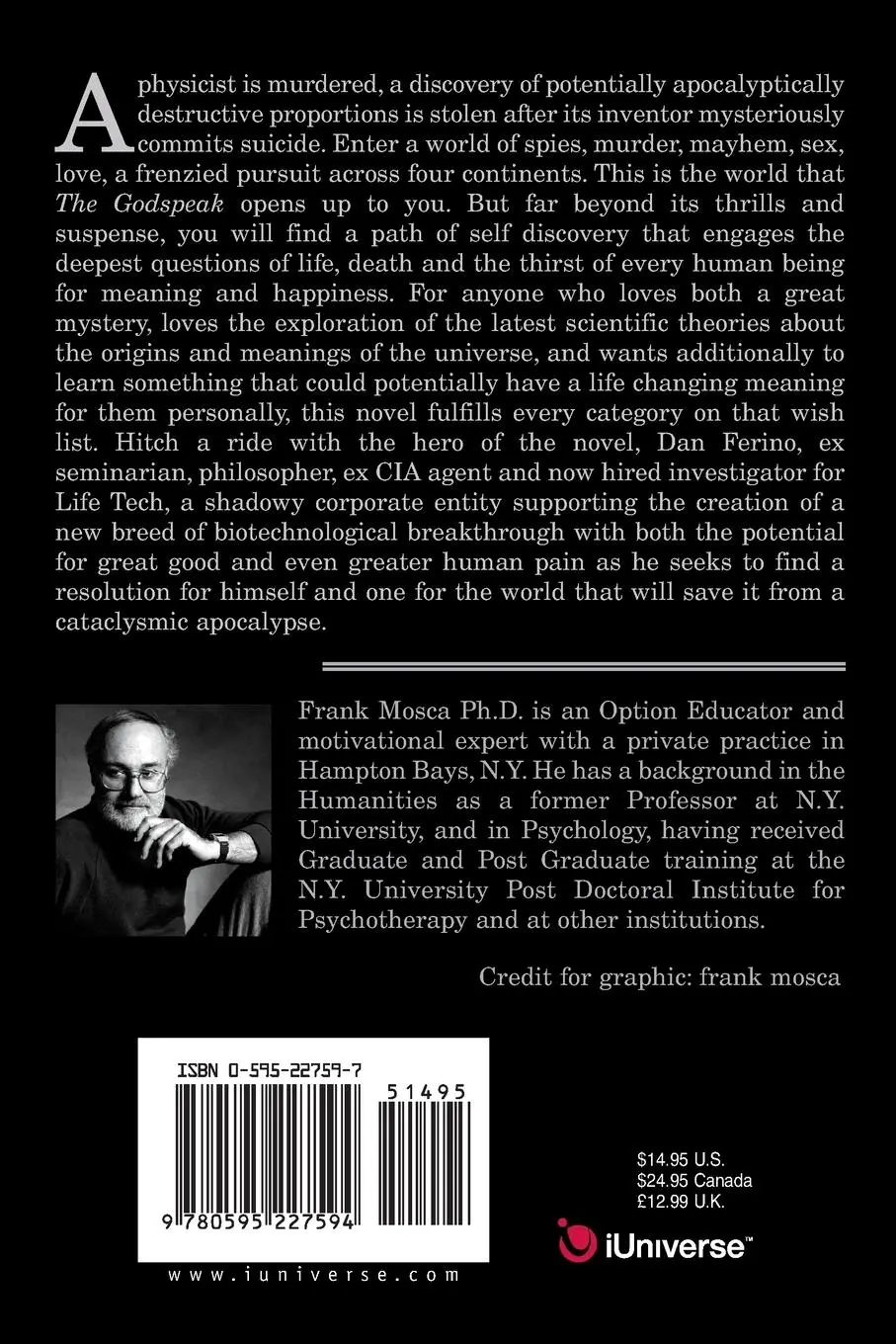 Rückseite: 9780595227594 | The Godspeak | A story of self-discovery | Frank Mosca | Taschenbuch