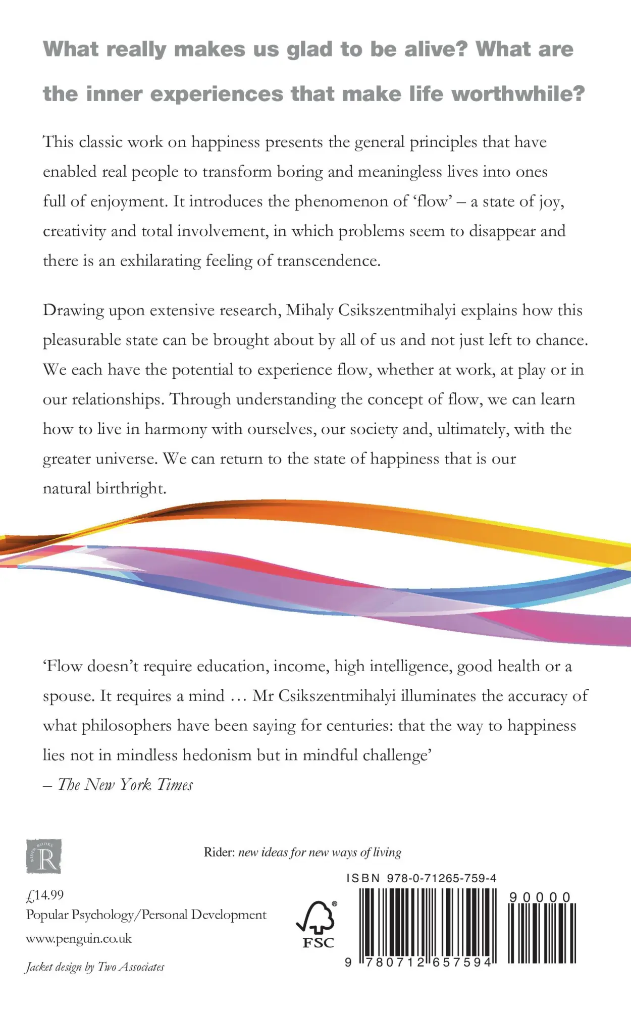 Rückseite: 9780712657594 | Flow | The Psychology of Happiness | Mihaly Csikszentmihalyi | Buch