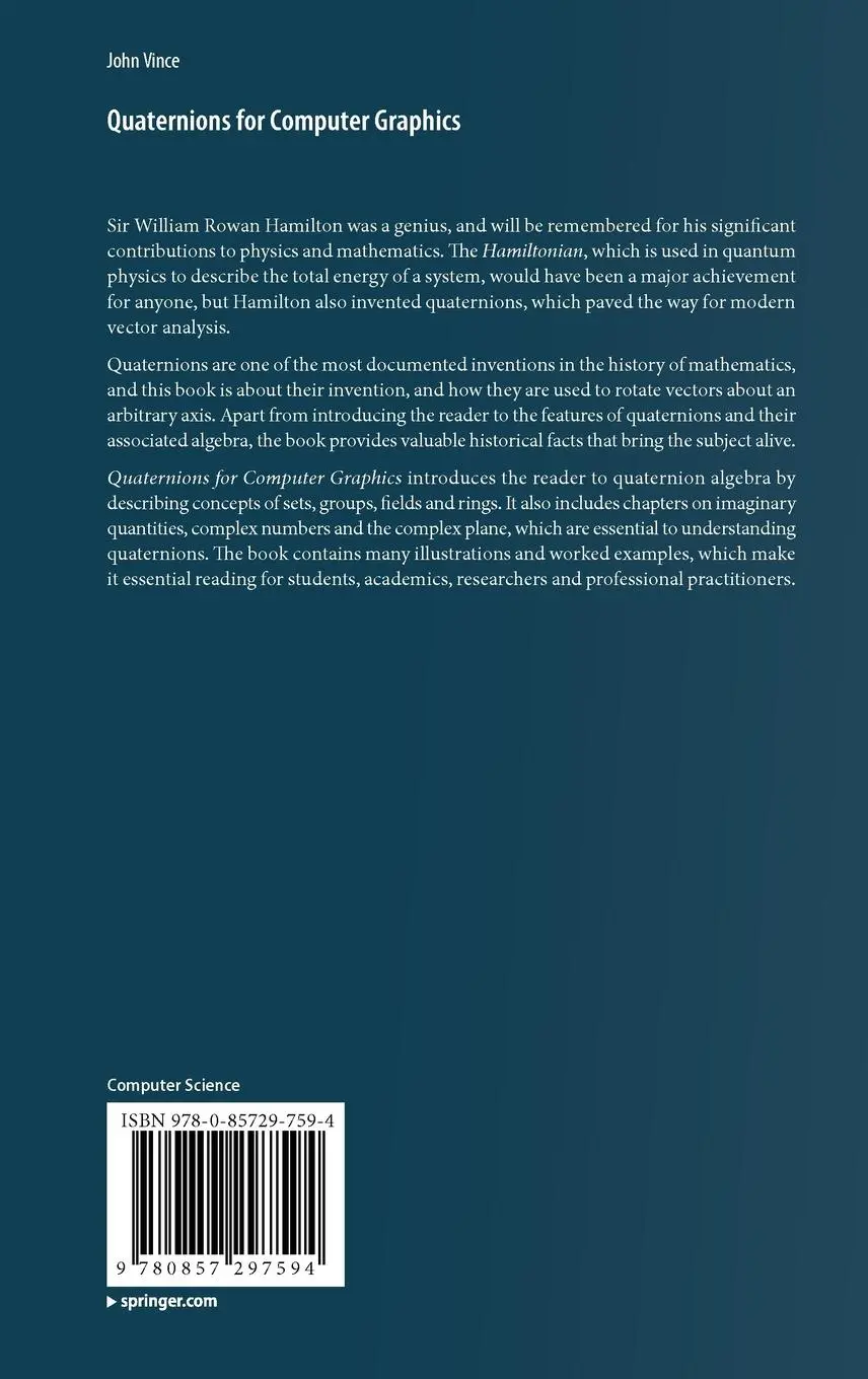Rückseite: 9780857297594 | Quaternions for Computer Graphics | John Vince | Buch | Englisch