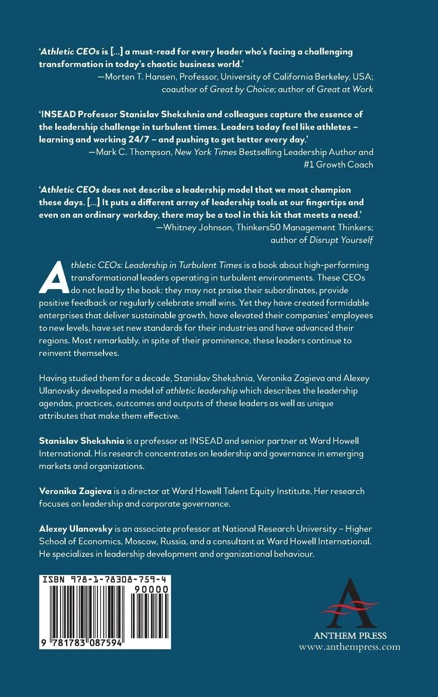 Rückseite: 9781783087594 | Athletic CEOs | Leadership in Turbulent Times | Shekshnia (u. a.)