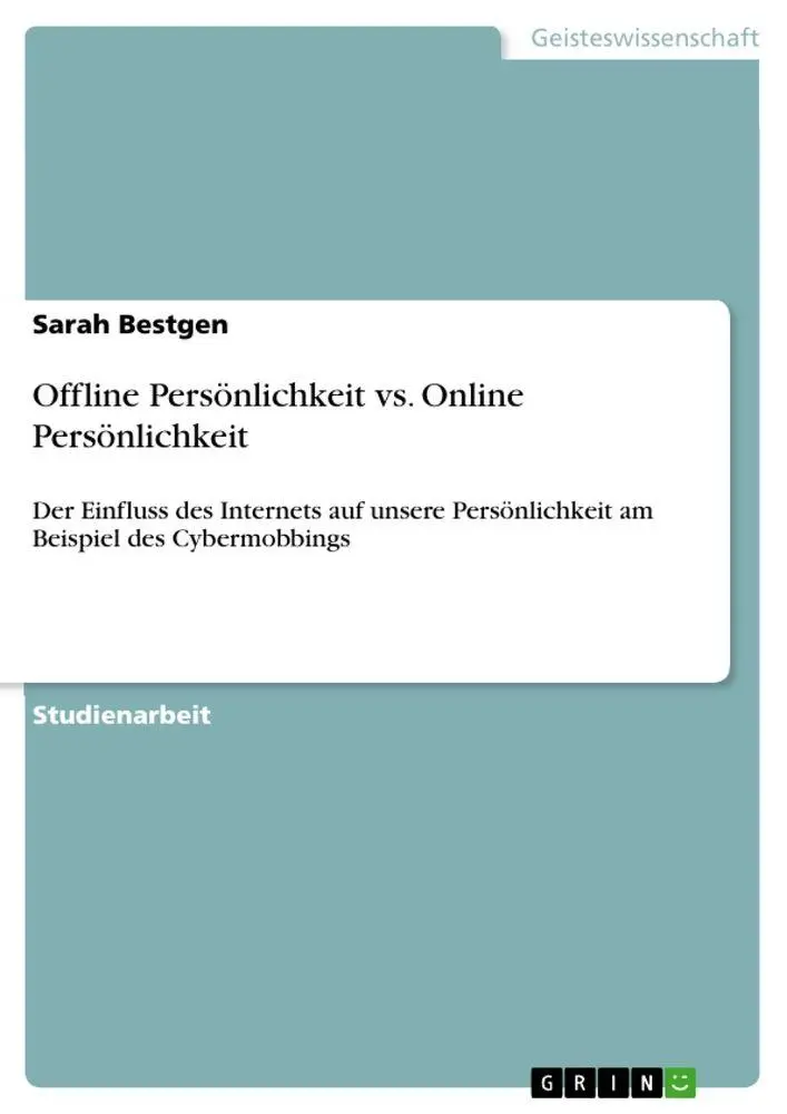 Cover: 9783656097594 | Offline Persönlichkeit vs. Online Persönlichkeit | Sarah Bestgen