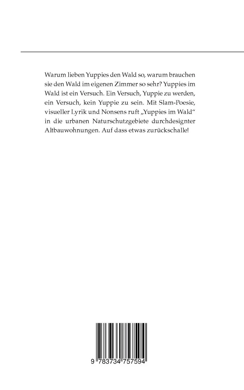 Rückseite: 9783734757594 | Yuppies im Wald | Gedichte | Henri Kruse | Taschenbuch | 126 S. | 2023