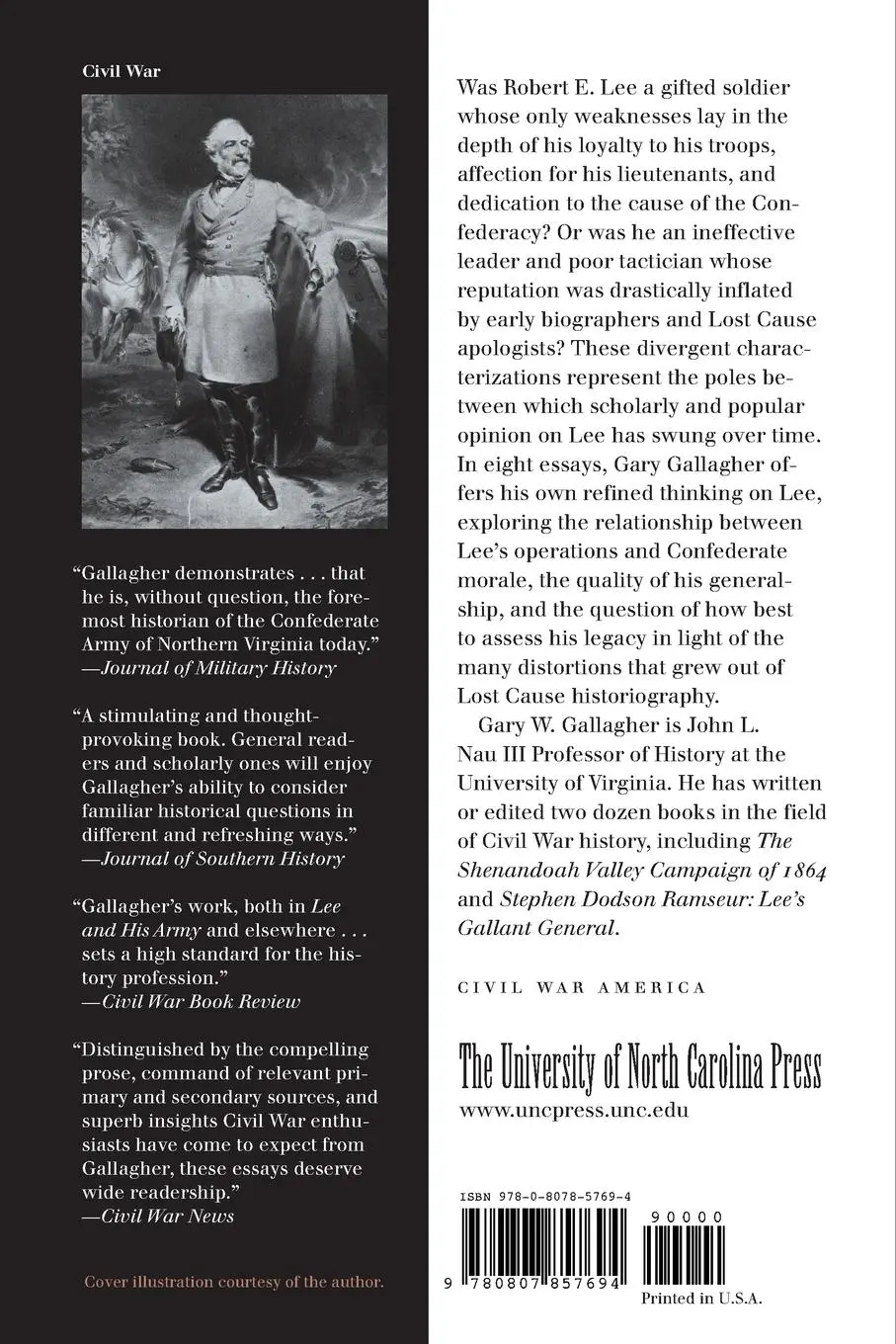 Rückseite: 9780807857694 | Lee and His Army in Confederate History | Gary W. Gallagher | Buch