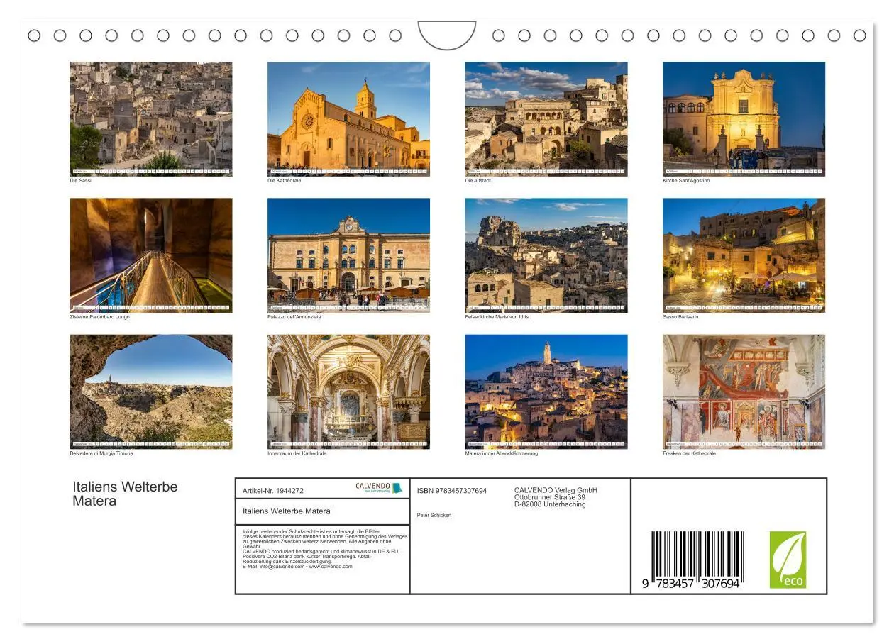 Bild: 9783457307694 | Italiens Welterbe Matera (Wandkalender 2026 DIN A4 quer), CALVENDO...