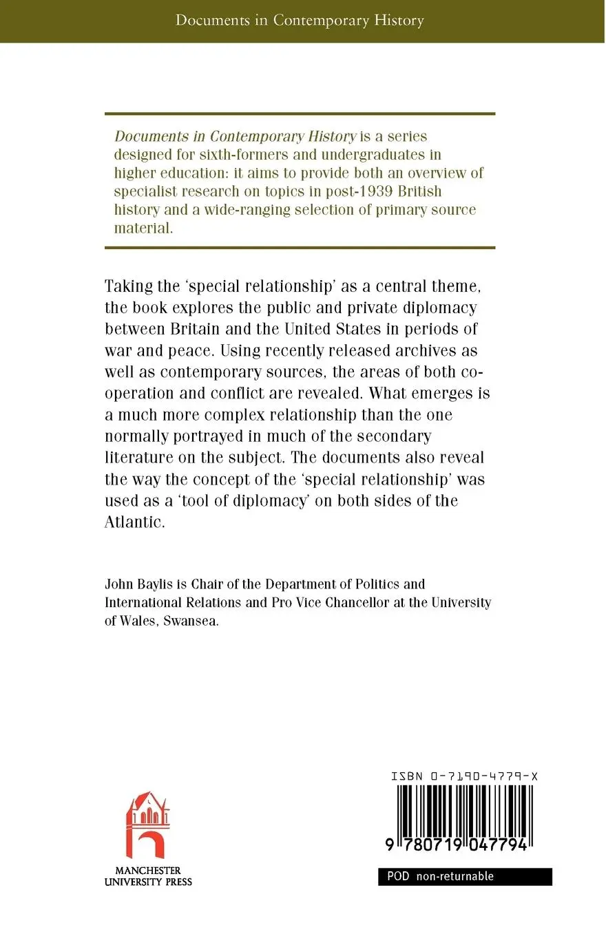 Rückseite: 9780719047794 | Anglo-American relations since 1939 | John Baylis | Taschenbuch | 1997