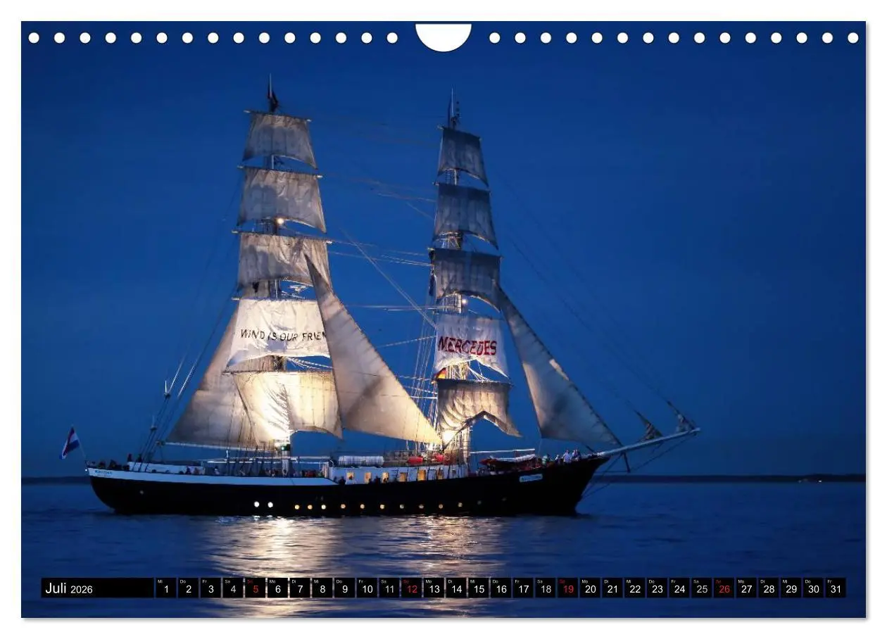 Bild: 9783516177794 | Hanse Sail (Wandkalender 2026 DIN A4 quer), CALVENDO Monatskalender