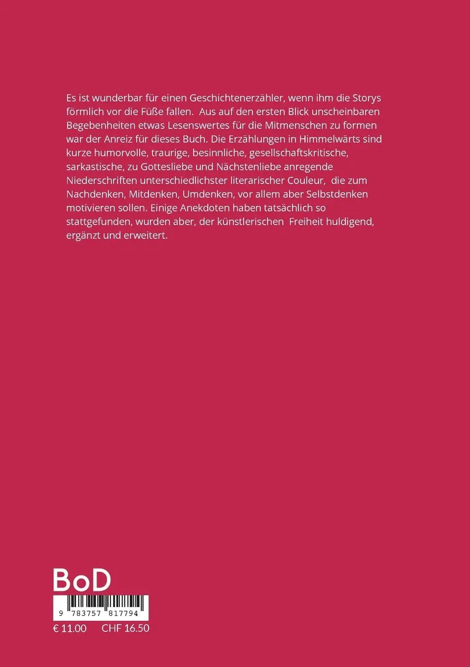 Rückseite: 9783757817794 | Himmelwärts | Ein Dorfpoet erzählt | Hans - Georg Wigge | Taschenbuch