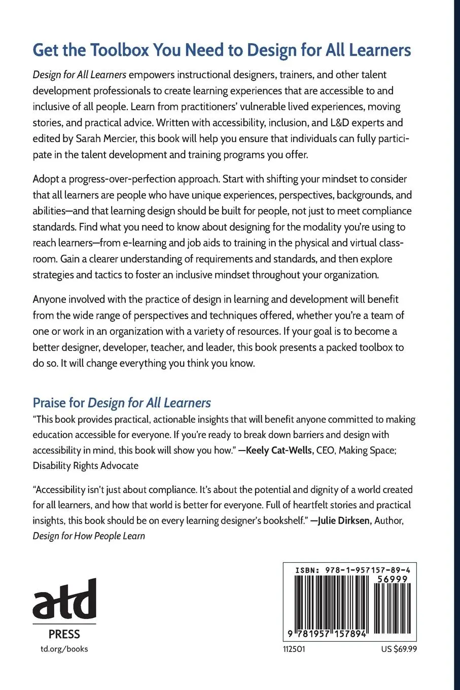 Rückseite: 9781957157894 | Design for All Learners | Sarah Mercier | Taschenbuch | Englisch