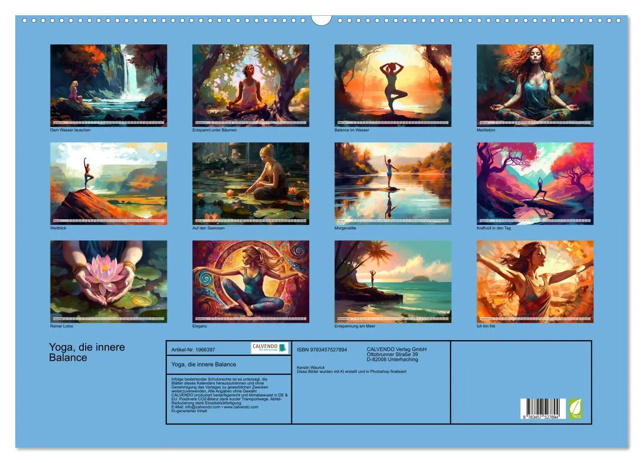 Bild: 9783457527894 | Yoga, die innere Balance (Wandkalender 2026 DIN A2 quer), CALVENDO...