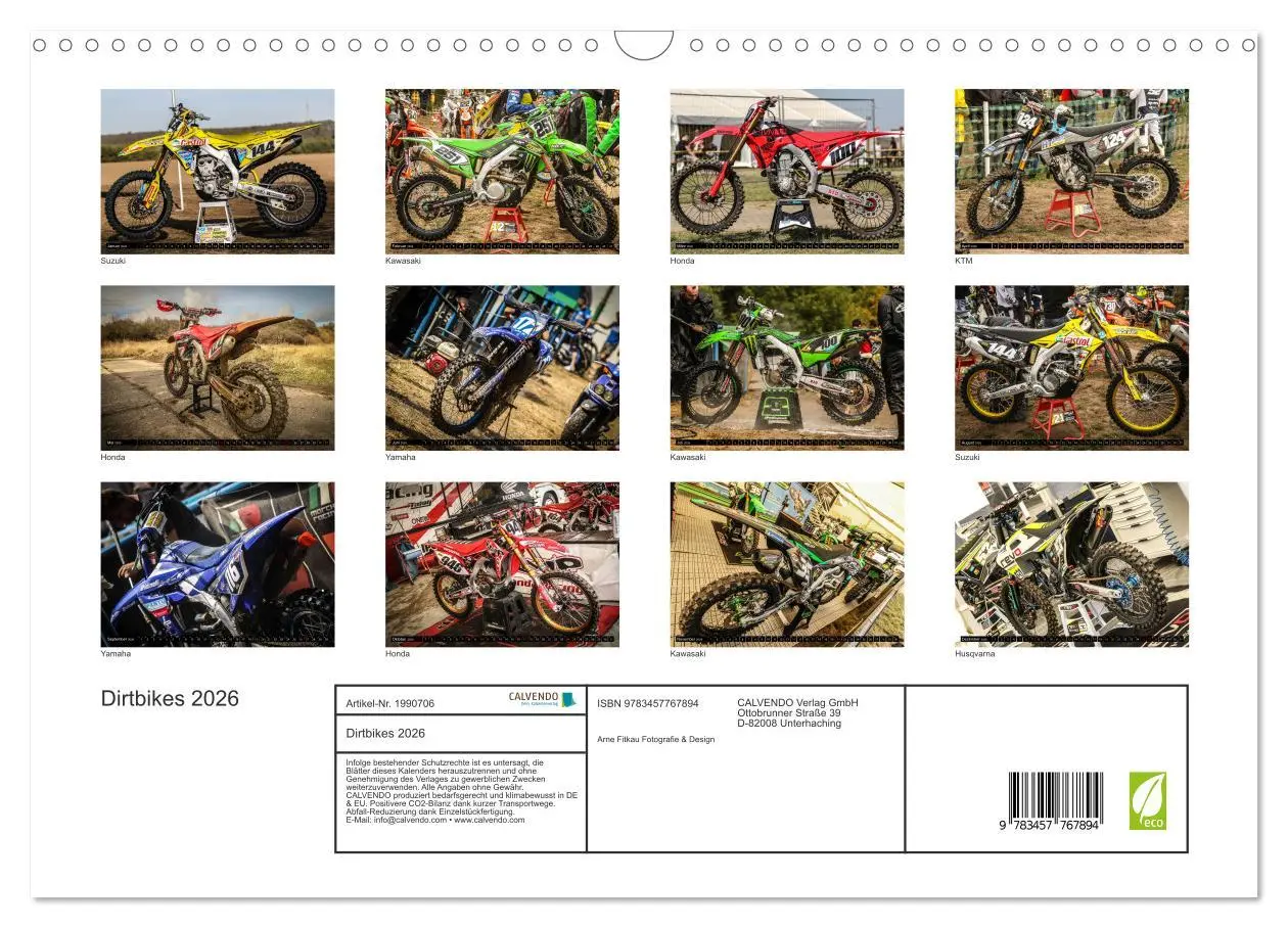 Bild: 9783457767894 | Dirtbikes 2026 (Wandkalender 2026 DIN A3 quer), CALVENDO...