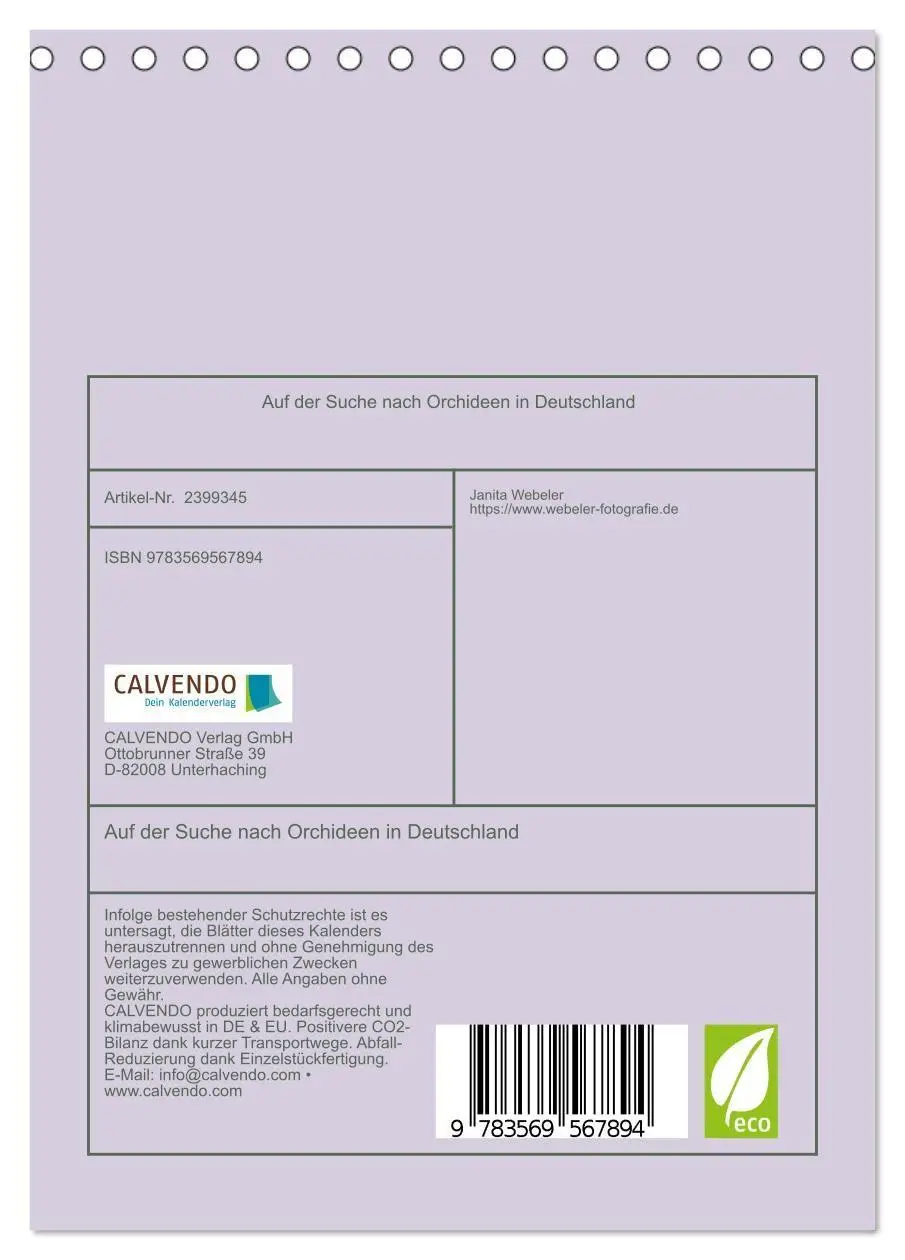 Bild: 9783569567894 | Auf der Suche nach Orchideen in Deutschland (Tischkalender 2027 DIN...