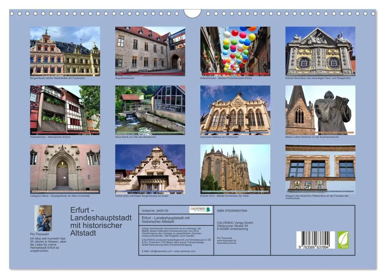 Bild: 9783569637894 | Erfurt - Landeshauptstadt mit historischer Altstadt (Wandkalender...