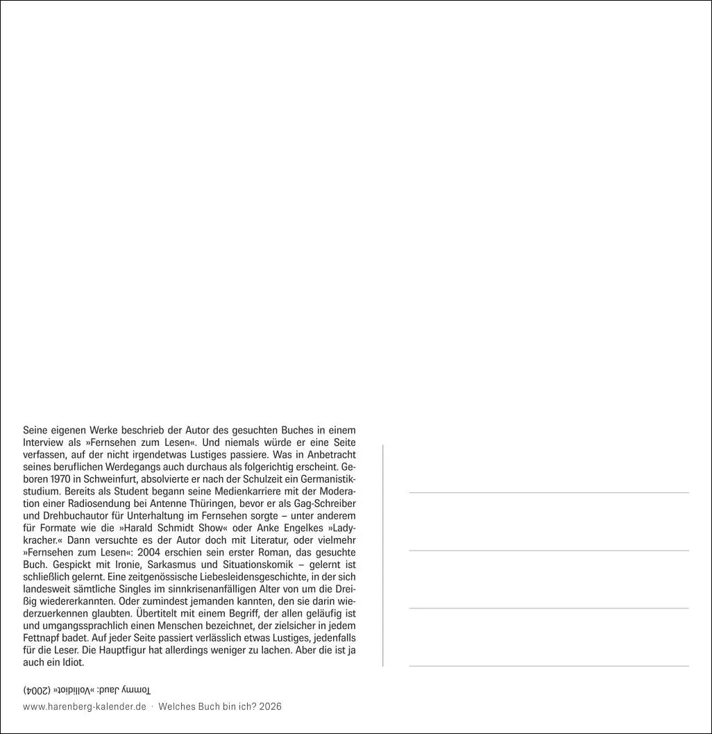 Bild: 9783840037894 | Welches Buch bin ich? Premium-Postkartenkalender 2026 -...