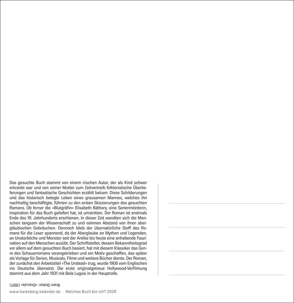 Bild: 9783840037894 | Welches Buch bin ich? Premium-Postkartenkalender 2026 -...