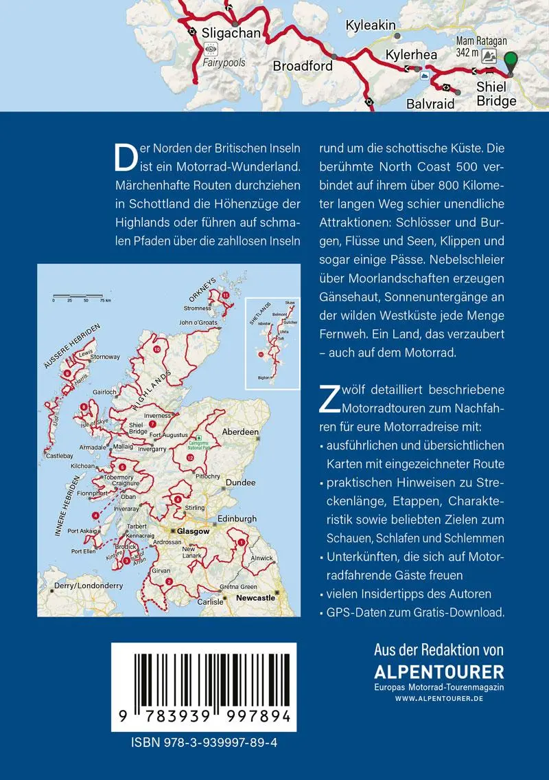 Rückseite: 9783939997894 | Schottland | Die schönsten Motorrad-Touren | Alex Milz | Taschenbuch