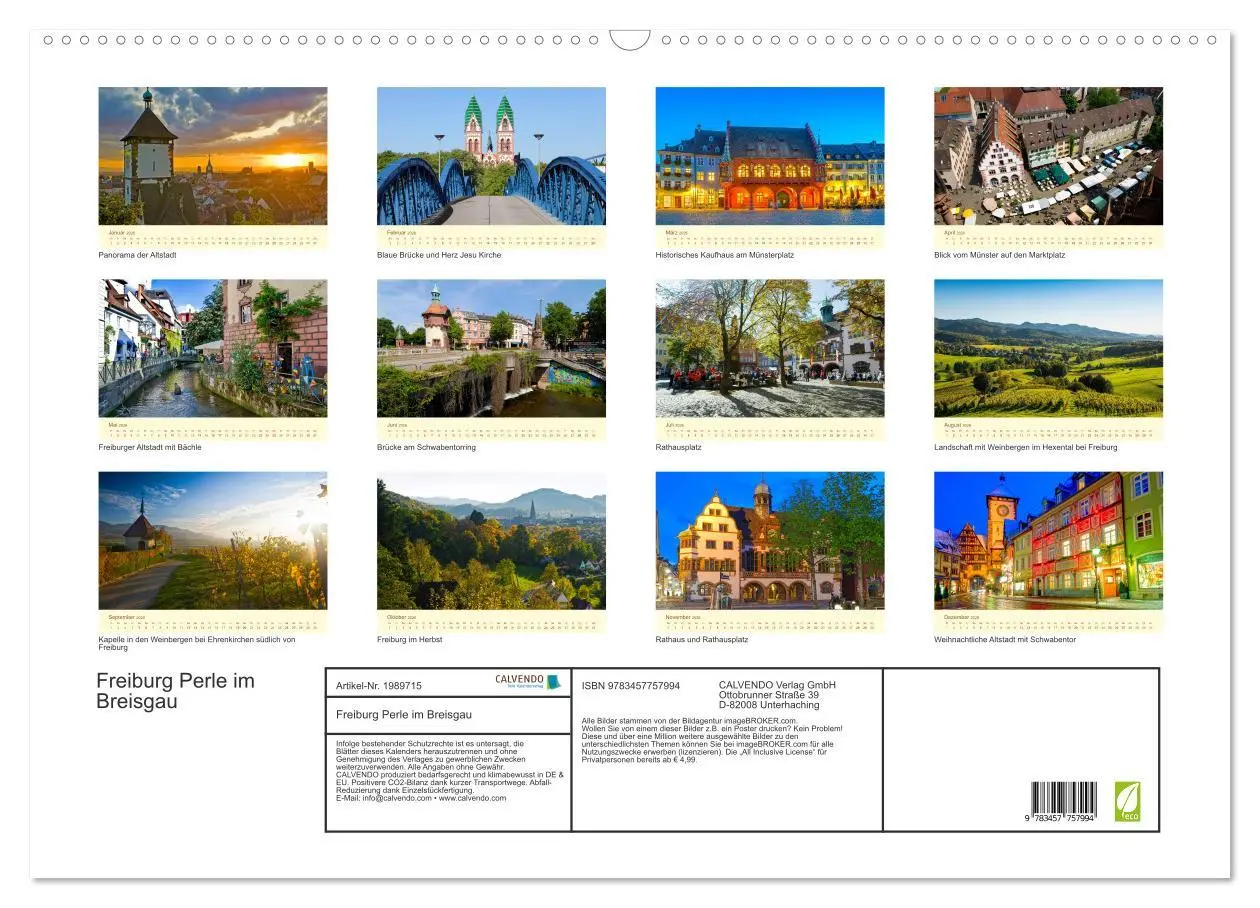 Bild: 9783457757994 | Freiburg Perle im Breisgau (Wandkalender 2026 DIN A2 quer),...