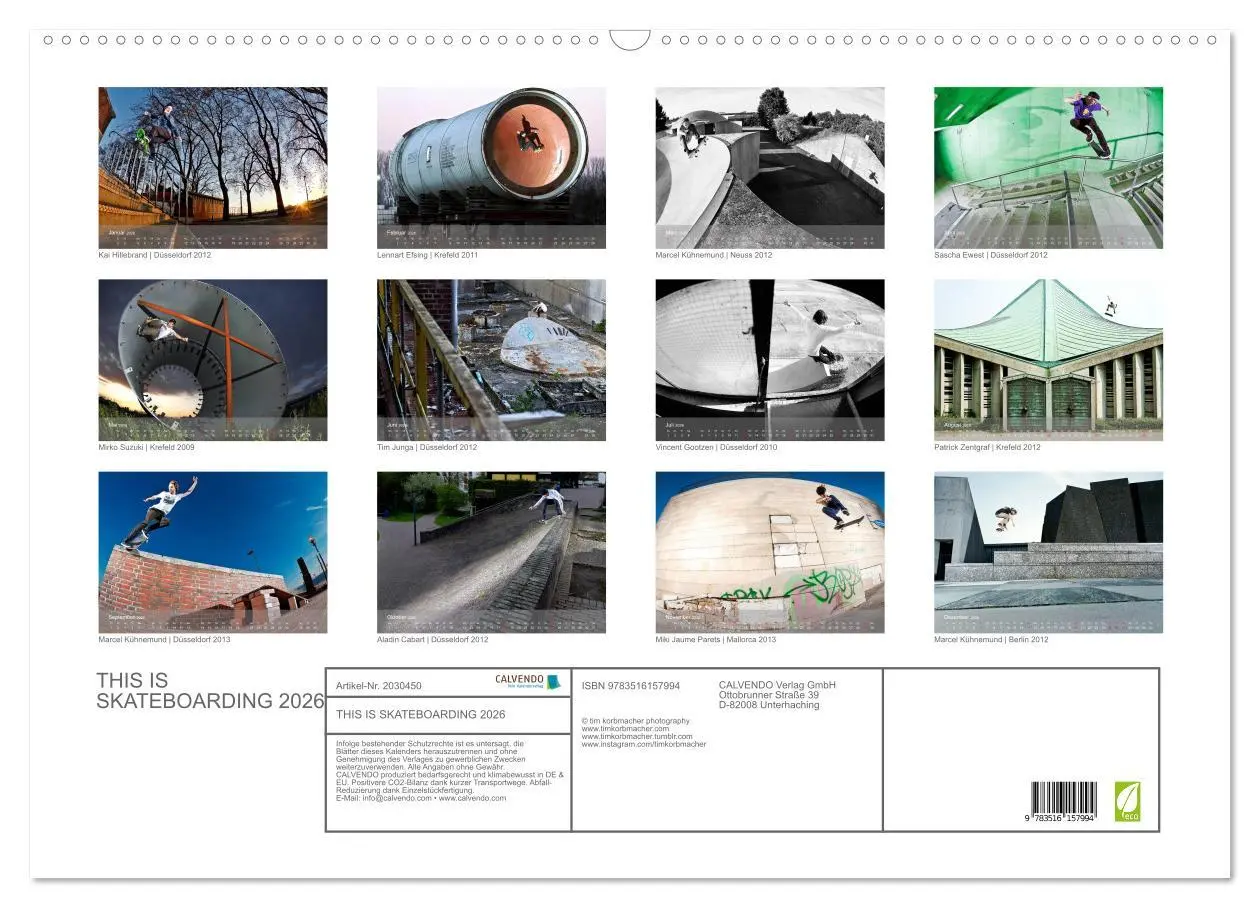Bild: 9783516157994 | THIS IS SKATEBOARDING 2026 (Wandkalender 2026 DIN A2 quer),...