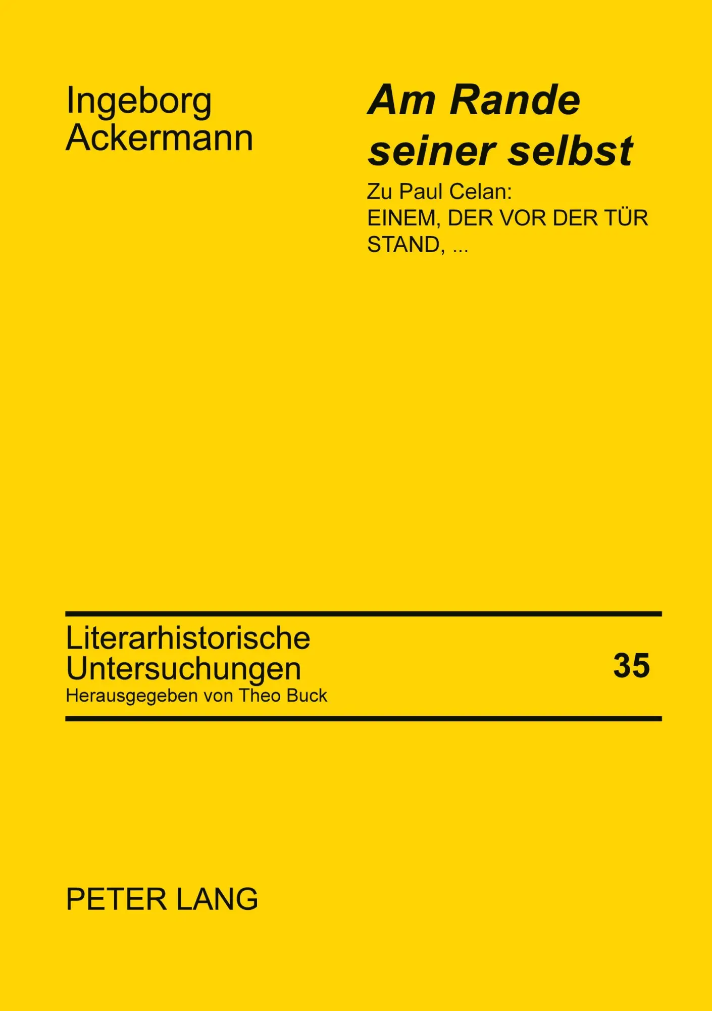 Cover: 9783631517994 | 'Am Rande seiner selbst' | Ingeborg Ackermann | Taschenbuch | 120 S.