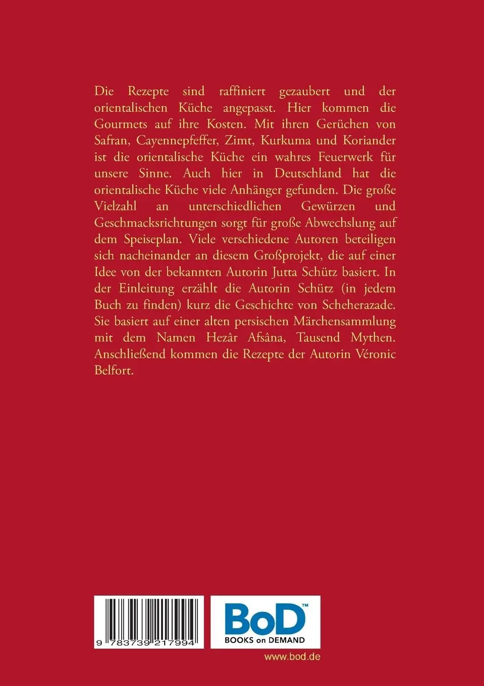 Rückseite: 9783739217994 | Scheherazades Salate | Ein Hauch von 1001 Nacht | Véronic Belfort