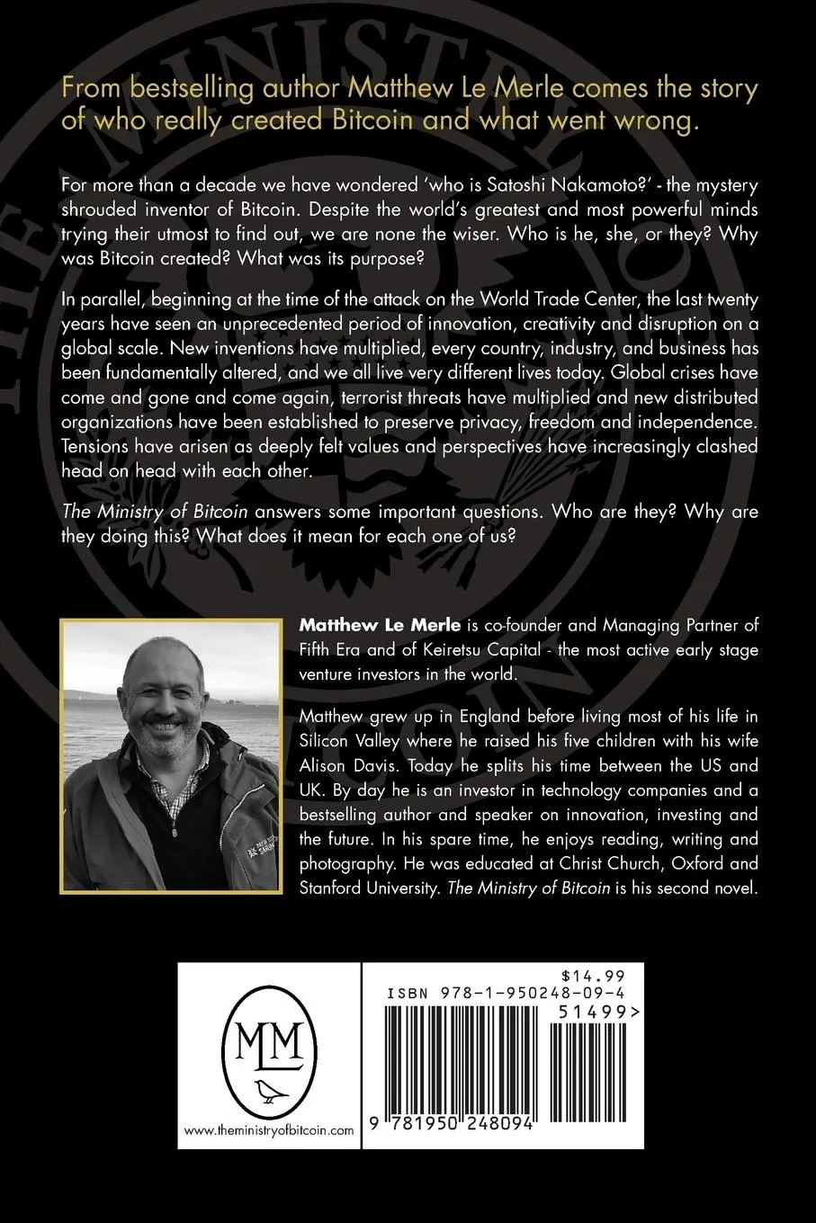 Rückseite: 9781950248094 | The Ministry of Bitcoin | Matthew Le Merle | Taschenbuch | Englisch