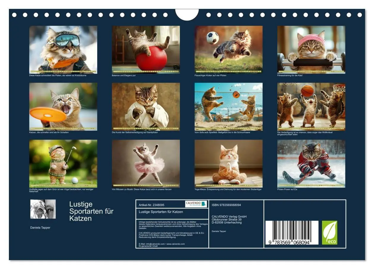 Bild: 9783569068094 | Lustige Sportarten für Katzen (Wandkalender 2027 DIN A4 quer),...