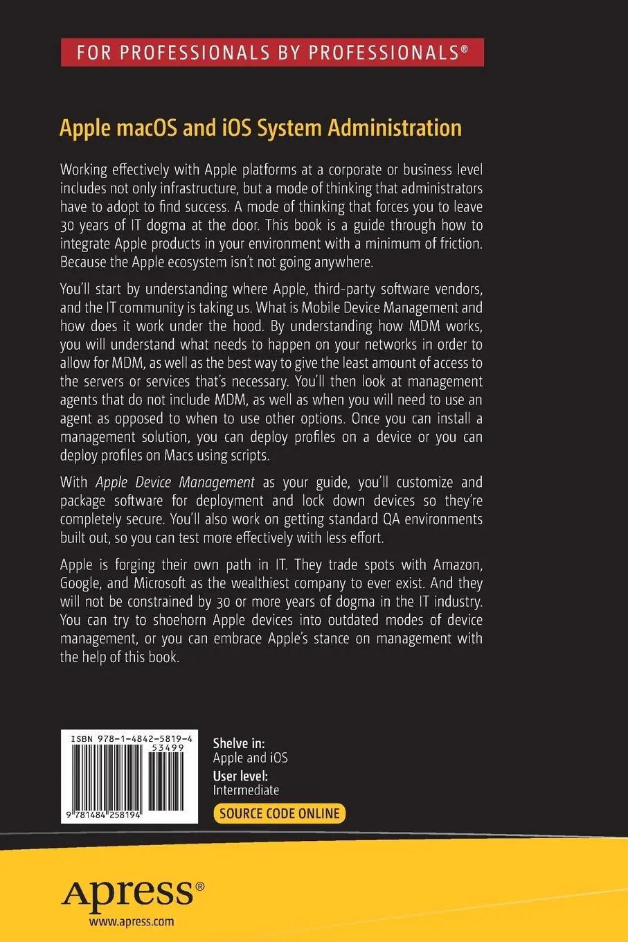 Rückseite: 9781484258194 | Apple macOS and IOS System Administration | Drew Smith | Taschenbuch