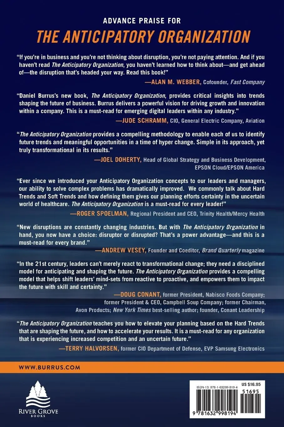 Rückseite: 9781632998194 | The Anticipatory Organization | Burrus | Taschenbuch | Englisch | 2024