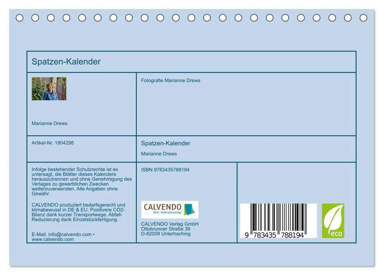 Bild: 9783435788194 | Spatzen-Kalender (Tischkalender 2025 DIN A5 quer), CALVENDO...