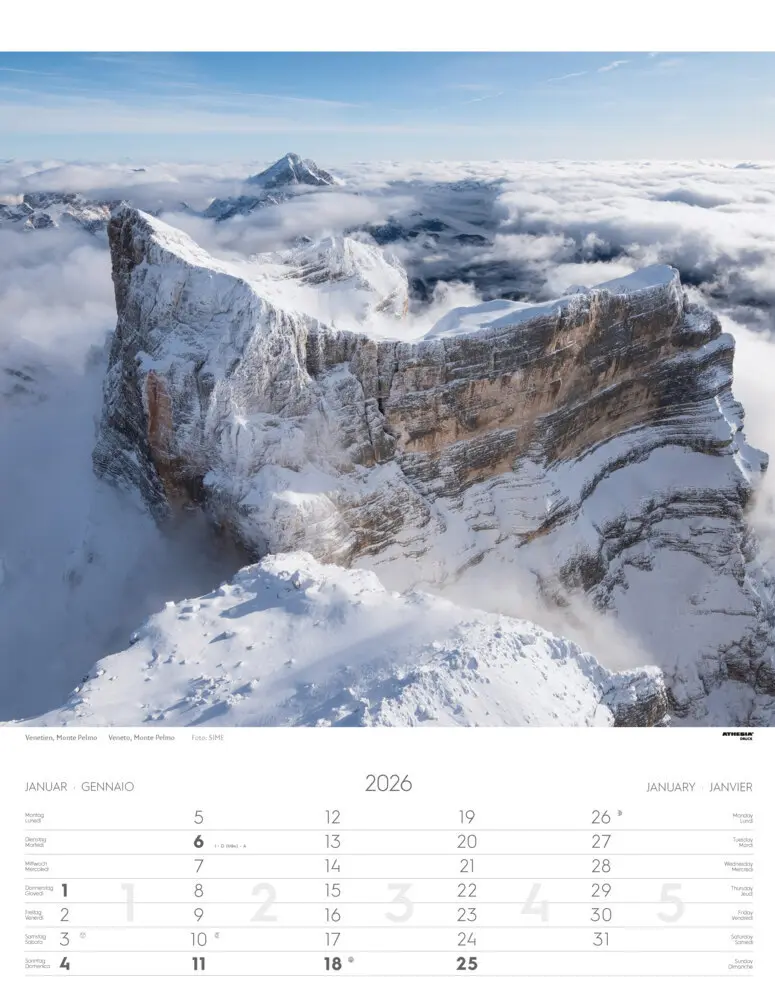 Bild: 9788868398194 | Weltnaturerbe Dolomiten Kalender 2026 | Athesia-Tappeiner Verlag
