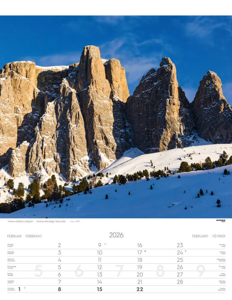 Bild: 9788868398194 | Weltnaturerbe Dolomiten Kalender 2026 | Athesia-Tappeiner Verlag