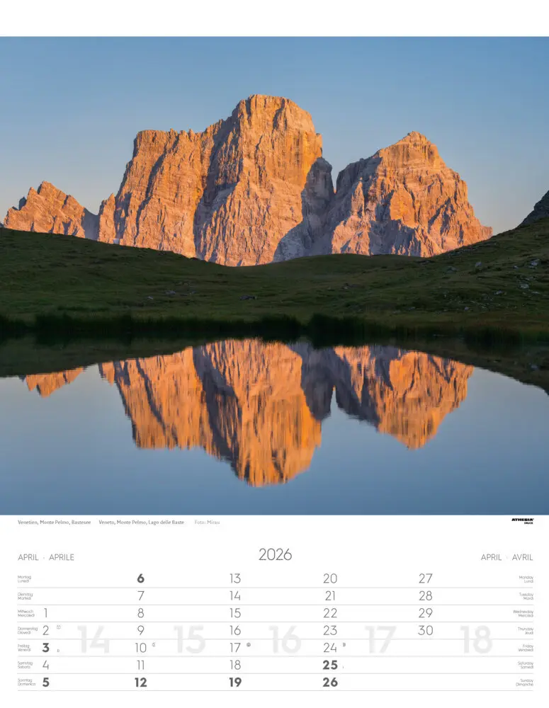 Bild: 9788868398194 | Weltnaturerbe Dolomiten Kalender 2026 | Athesia-Tappeiner Verlag