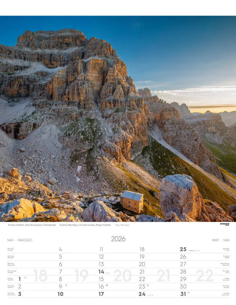 Bild: 9788868398194 | Weltnaturerbe Dolomiten Kalender 2026 | Athesia-Tappeiner Verlag