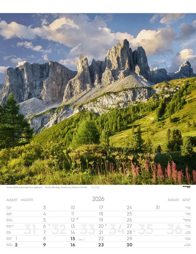 Bild: 9788868398194 | Weltnaturerbe Dolomiten Kalender 2026 | Athesia-Tappeiner Verlag